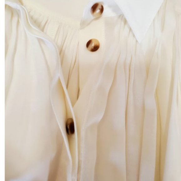 A/X Armani Exchange Sleeveless Button-down Shirt w Tie Waist - Size XS - Picture 4 of 5